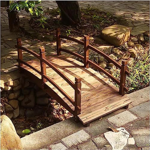 Gruytoie Kit Ponte da Giardino in Legno, Passerella Ad Arco da 4,6 Piedi All'aperto per Cortile/Piccole Insenature/libbra di Pesce, con Ringhiere di Sicurezza, Finitrici per Passerelle Esterne