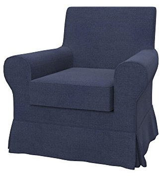 Soferia Sesselschoner Kompatibel Mit JENNYLUND Sessel Sesselbezug Sesselüberzug Sesselhusse Cover Einfache Reinigung Allergiefrei Naturel Navy Blau