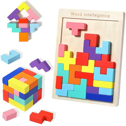 EACHHAHA Giocattoli Montessori a partire dai 3 anni,Puzzle da 30 pezzi,Migliorare il pensiero logico e la cognizione della struttura geometrica,regalo di compleanno per bambini