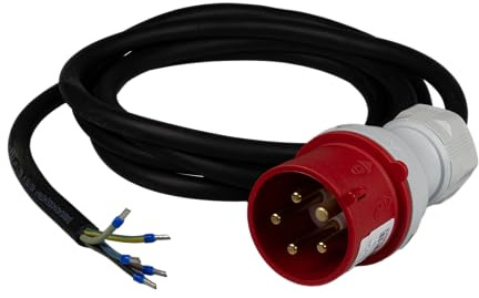 CEE Maschinen Anschlusskabel Stecker mit Phasenwender 16A 5m Stecker 16A 5x2,5mm² 3252505