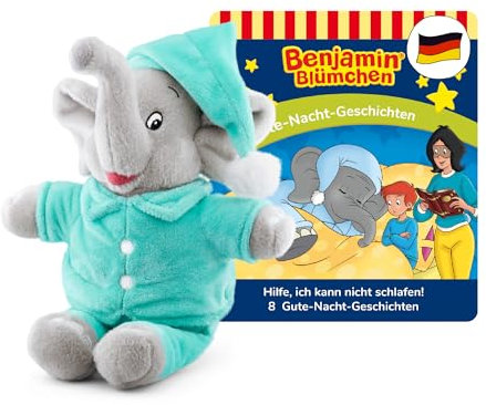 tonies Hörfiguren Plüsch für Toniebox, Benjamin Blümchen – Gute-Nacht-Geschichten, Hörspiel mit 8 süßen Geschichten für Kinder ab 3 Jahren, Spielzeit ca. 46 Minuten