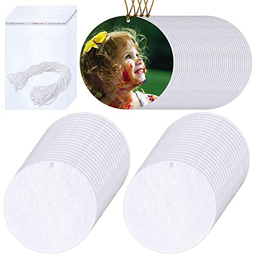 Orimommth 100 Pieces Air Freshener Sheets Sublimation Blanks Sublimation Air Freshener Blanks DIY Air Freshener Scented Car Pressed Felt for DIY Heat Press-Round