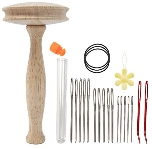 Imtrub Stopfpilz, Nähwerkzeug, Tragbares Nadelaufbewahrungs-Pilz-Nadelfaden-Set, Stickset mit Nähnadeln, Für Heimwerker-Nähwerkzeug, Zuhause, Handwerk, Stopfen Von Kleidung, Strickzubehör