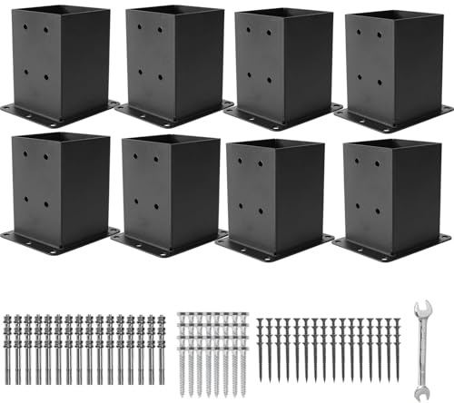 8 Pcs 4× 4 Post Base|Inner Size (3.6 x3.6“)