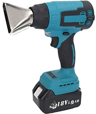 Pistolet Thermique sans Fil pour Batterie Lithium-ion 18 V, 380 ℃, Pistolet à Air Chaud à 2 Niveaux de Température avec Buse D'épandage D'air de Concentrateur Réflecteur
