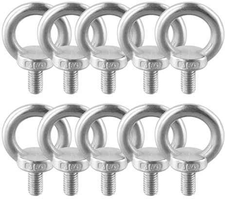 10 Piezas Pernos de Ojo de Tornillo, M8 Perno de Ojo de Anillo de Elevación, Pernos de Ojal de Acero Inoxidable 304, para Levantamiento de Vida, Varios Equipos de Elevación de Ingeniería (M8X10)