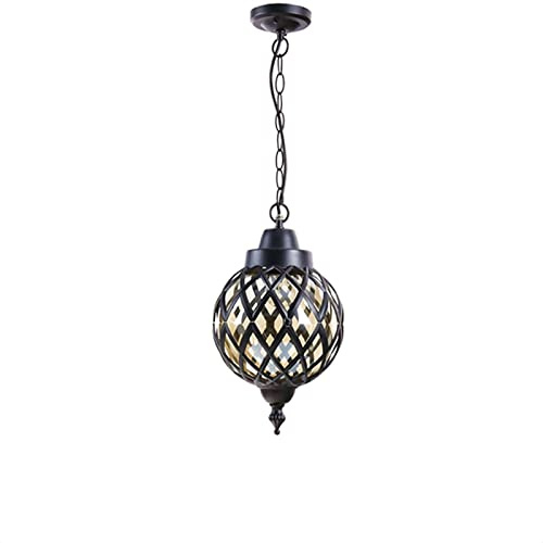 YCJXY Lampadario, Lampadari all'aperto Impermeabile Patio Lampade industriali Industriali Chioschi Europei Corridoi Fixture Grape Rack Pendant Light Villa(Black)