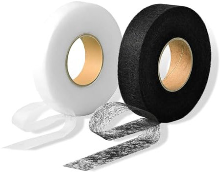 ZYETGH 2 Rollen Saumband zum Aufbügeln, 73m×20mm Bügelband Gardinenband zum Aufbügeln Gardinen Kürzen Ohne Nähen Nahtband zum Aufbügeln Bügelvlies für Textilien Kleidung Vorhänge