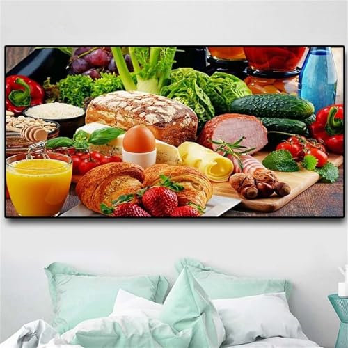 Hoonjiin 5D Pane alimentare Diamond Painting Kit Completo Adulti Square Drill Fai da te Pittura di Diamante Cristallo Strass Ricamo a Punto Croce Arts Craft Casa Parete Decor Regalo -100x200cm