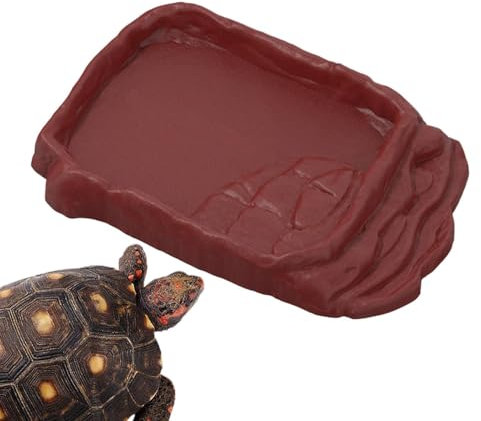 Reptilien-Wasserschale, Schlangen-Wasserschale,Anti-Rutsch-Leitern Reptiliennapf | Reptilien-Badebecken, Aquarium-Ornament, Schildkröten-Lebensraumzubehör für den Innen- und Außenbereich