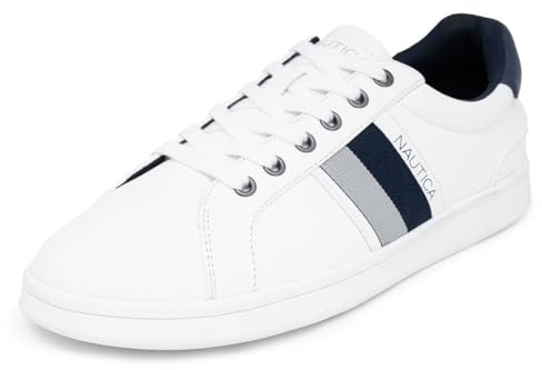 Nautica Galley Zapatos para Bote para Hombre, White Grey Navy-henrey, 43 EU