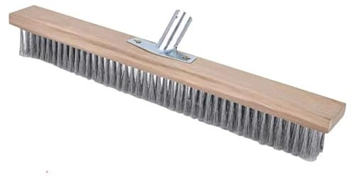 QAUUCP StraßEnbesen Hochleistungs-Drahtbesenkopf Badezimmer-Bodenbesen Bodennahtbürste Fliesen Langer Griff Wandwaschbesen Gartenbesen for Stein(20cm)
