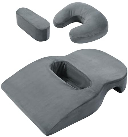 MABOZOO Face Down Prone Pillow, Massage Pillow with Headrest and Removable Chest Cushion, Face Down Massage Cushion for Sleeping, Massage