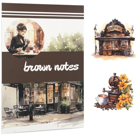 Lychii Kaffee & Halloween-Stickerbuch | 190 Aufkleber für Journaling, Scrapbooking, Planer & Basteln | Inkl. Kürbis-, Hexen- und Kaffeemotive