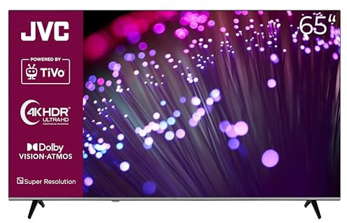 JVC Fernseher 65 Zoll Smart TV Powered by TiVo 4K UHD Fernseher mit Dolby Vision HDR, Dolby Atmos und Triple-Tuner, LED TV LT-65VU7555