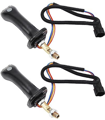 OVAQUIXI Joystick Escavatore, 2 PCS 3 Pulsante a 6 Pin in Lega di Alluminio Joystick Maniglie per Doosan DH Dx150 215 225 300 370-9c