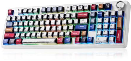 x Aula F99 Pro Mechanical Keyboard, Wireless Gaming Keyboards RGB Backlit Hot Swappable Custom Creamy Bluetooth Computer Keyboard, Tri-Mode BT5.0/2.4GHz/USB-C, Pre-lubed Switches PBT Keycaps