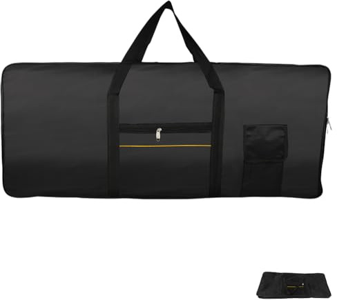 LALADEFIEE Bolsa de Almacenamiento para Teclado Electrónico Doméstico Soporte Teclado Piano 61 Teclas Tela Oxford Negra Diseño Funcional para Transportar