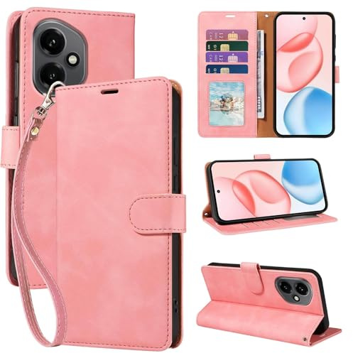 GOTOURED for Honor 400 Wallet Case RFID 4 Card Slots (Pink) | RFID Blocking, Wrist Strap, Soft PU Leather Flip Cover, Protective TPU Shell, Magnetic Closure, Kickstand