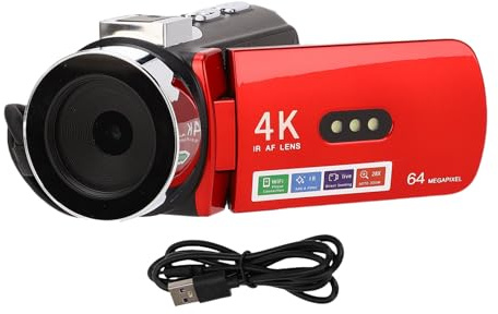 Oreilet Vide Videocamera Videocamera 4K, Fotocamera Vlog WiFi 64 MP con Schermo Rotazione a 180 ° 3,0 Pollici, Registratore Digitale per Fotografia Viaggio, Macro Automatica Manuale