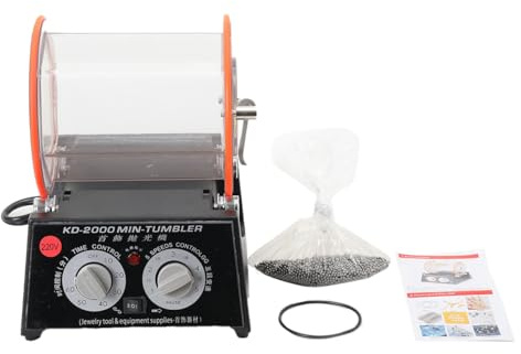CDZHLTG Lucidatrice per Gioielli 5KG, Rotary Tumbler, 60W Vaso Rotante Lucidatrice per Gioielli Tumbler Barrel Macchina lucidatrice, Lucidatrice Automatica con 5 velocità e Timer da 10 a 60 Minuti