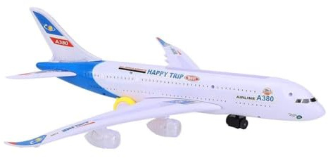 TOPINCN A380 Stort Elektriskt Leksaksflygplan med Blinkande Ljus för Barn med Universell Hjuldesign för Barn Från 3 år och Uppåt, ABS-material (modellflygplan)