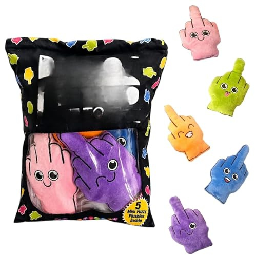 Juankrynord Set di cuscini imperdibili un set di cuscini decorativi morbidi e divertenti composto da 5 cuscini in peluche a forma di dito medio caratterizzati da fantasiosi motivi astratti