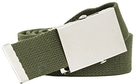 shenky Stoffgürtel | 4cm Breite | Stoff Gürtel mit Gürtelschnalle | Herrengürtel | Canvas | Damen | Schnalle | Damengürtel | belt | kombinierbar | Textilgürtel | 112cm | Army Grün