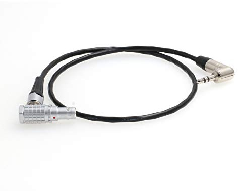 SZRMCC 0B 5 pin to Right Angle 3.5mm Tentacle Sync Zaxcom Timecode Cable for ARRI Alexa Mini Camera/XT Sound Devices