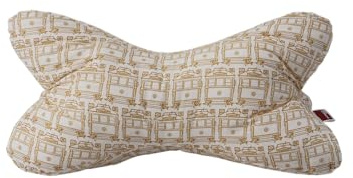 POWER INN Leseknochen groß ca. 44x23cm | Nackenkissen als Buchstütze und Lesekissen | 60° waschbar aus hochwertigem Designer-Druckstoff 100% Baumwolle (Baumwolle, Beige)