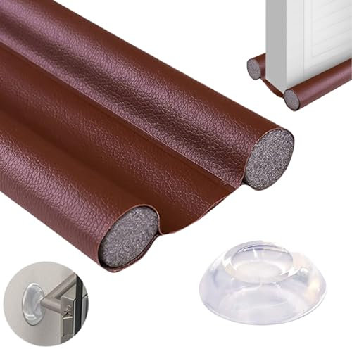 Burlete Puerta Entrada Adaptable hasta 93 cm para Exterior e Interior Reduce Entrada de luz,Polvo,bichos y Ruido - Burlete bajo Puerta Aislante Termico Frio/Calor (Marron Tope)