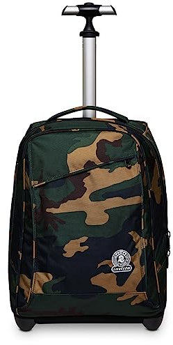 Invicta Trolley, 2 in 1, Schulranzen mit Rollen, Rucksack mit Trolleyfunktion für Schule, Reisen, Mädchen&Jungen, mehrfarbig