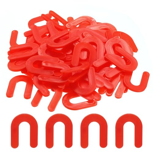 sourcing map 300 Stück Hufeisen-Unterlegscheiben, Fliesen-Abstandshalter, 3 mm, U-Form, Kunststoff, Wand-, Bodenfliesen-Abstandshalter für Fliesen-Nivellierung, Rot