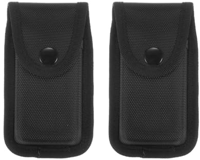 QUARKZMAN 2Pcs Étuis pour Couteau de Poche en Nylon 5,1 x 2,9 Noir | Étui pour Couteau Pliant avec Fermeture à Pression, à Porter Horizontalement ou Verticalement, avec Boucle de Ceinture
