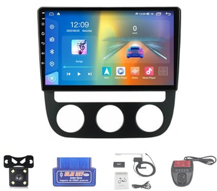 For Volkswagen Jetta 5 2005-2010 Car Stereo 2 Din Wireless Carplay Android Auto 9 Full IPS Touchsreen HD Live Rearview/BT 5.0/WIFI/4G SIM/DVR/GPS/SWC/OBD 2/FM AM Radio RDS DAB+DSP(Color:F2,Size:M700S