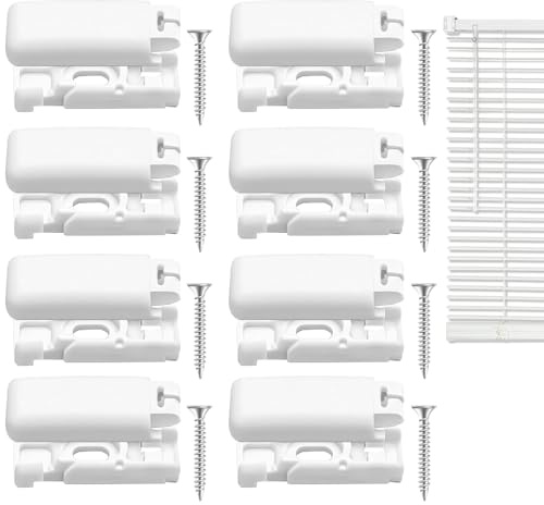 Gotetiso 8 Stück Plissee Ersatzteile Klemmträger Plissee Spannschuhe Spannschuh Faltstores Plissee Halterung Universal Plissee Zum Bohren Spannschuhe für Verspannte Plissees Kunststoff Ersatzteile