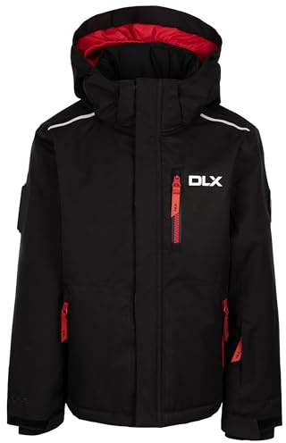 DLX Boys Ski Jacket Gordy - Waterproof Down Jacket for Boys, Kids Coat with Detachable Hood & Zip Pockets, Ski Pass Pocket On Sleeve, Reflective Strips On Shoulders