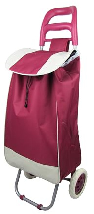 Einkaufstrolley klappbar 38L – leicht & stabil – wetterfest – mit Reißverschlusstasche – Metallgestell & 600D-Polyester (Rot)
