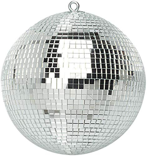 Netagon Silver Mirrored Disco Ball with Hanging Ring Lightweight Ceiling Hanging Mirror Ball, Ideal for Disco Halloween Christmas Birthday Party Decor (250mm, 10)