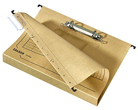 FALKEN Hängesammler Recycling DIN A4 2-Ringe Kartonboden 4 cm braun | Made in Germany Blauer Engel Schrank Behörde für die lose Blatt-Ablage