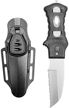 Scuba Choice Dive Knife - 420 Stainless Steel, 3-inch Blade, 6.5-inch Total Length, Corrosion-Resistant, Quick Release Sheath – Ideal for Scuba Diving, Spearfishing, Water Sports, & Survival Gear