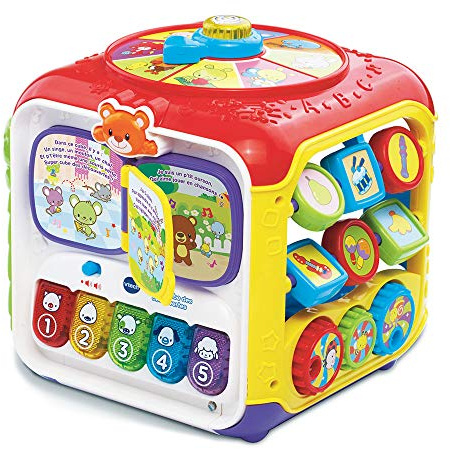 VTech - Super Cube des Découvertes â€“ Cube Dâ€™Activités Bébé, Jouet Dâ€™Ã‰Veil â€“ 9/36 Mois - Contenu en Français