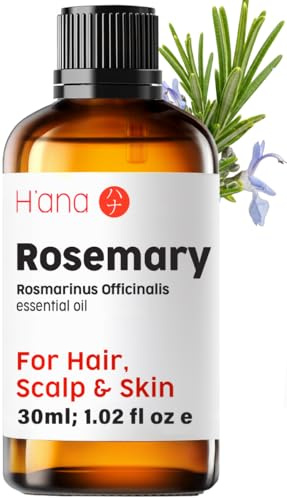 H’ana Rosmarinöl für die Kopfhaut – 100% natürliche ätherische Rosmarinöle für die Haut, Diffusor und Aromatherapie – Rosmarin-Haaröl für das Haar – 30 ml