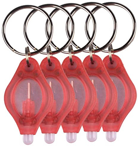 Lot de 5 mini lampes de poche LED portables super lumineuses pour les zones sombres pour camping/randonnée/marche Rouge