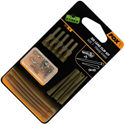 Fox Zig Lead Clip Kit - 5 Clips + Zubehör für Karpfenbleie, Angelclips zur Montage von Angelbleien zum Karpfenangeln, Bleiclips