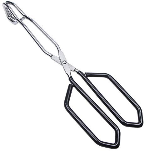 MSY BIGSUNNY Stainless Steel Scissor Tongs Heavy Duty Cooking Tongs with Soft Handles (1, Black 11)