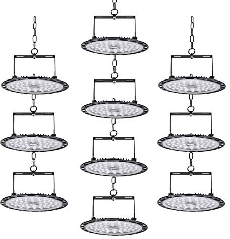 10 * 200W Proiettore Faretto LED Lampadario UFO Lampada Interni Industriale LED Luce Bianca 6000K, Fari Potente Risparmio Energetico Faretto per Soggiorno Officine e Case ecc