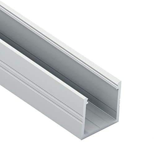 LED Aufbauprofil 16 Aluminium Weiß für LED Streifen inkl. Abdeckung, für LED Streifen bis 16mm (Weiß 2m milchig)