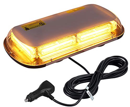 AUTOUTLET 144 LED Luz Estroboscópica Luz de Advertencia, 12V/24V Luz Intermitente Luz de Emergencia con 4 Bases Magnéticas, 5m Cable de Alimentación, 7 Modos Flash, Impermeable IP67, Luz de Emergencia