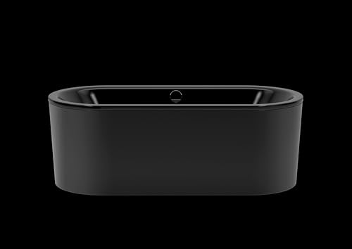 Kaldewei Meisterstück Classic Duo Oval, freistehende Badewanne, 170x75x42 cm, mit Schürze Außenfarbe alpinweiß, 113-7, Farbe: Schwarz - 291449230701
